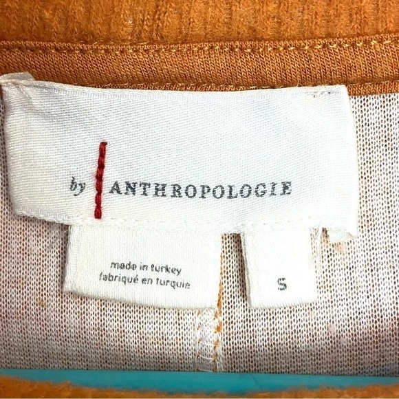 Anthropologie Orange Rust Color Mock Neck Sweater Tunic Side Slit Pullov… - Picture 4 of 8